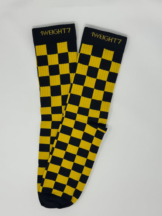 Checker style compression socks